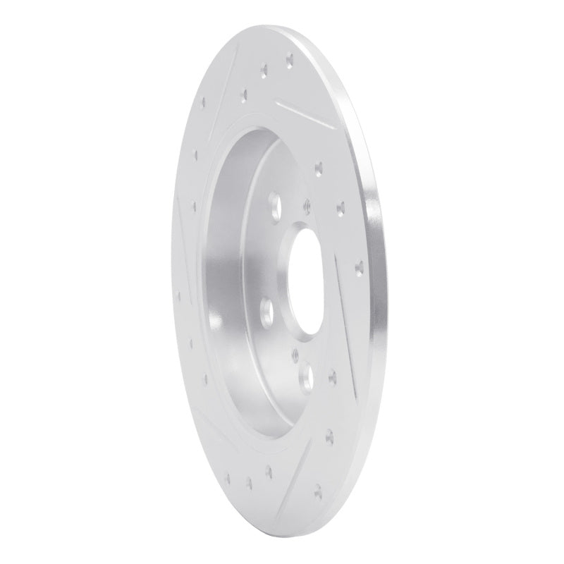 R1 Concepts R1 09-24 Lexus CT200H Rear Right Drilled & Slotted Silver Brake Rotor