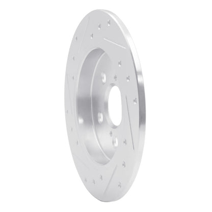 R1 Concepts R1 09-24 Lexus CT200H Rear Right Drilled & Slotted Silver Brake Rotor