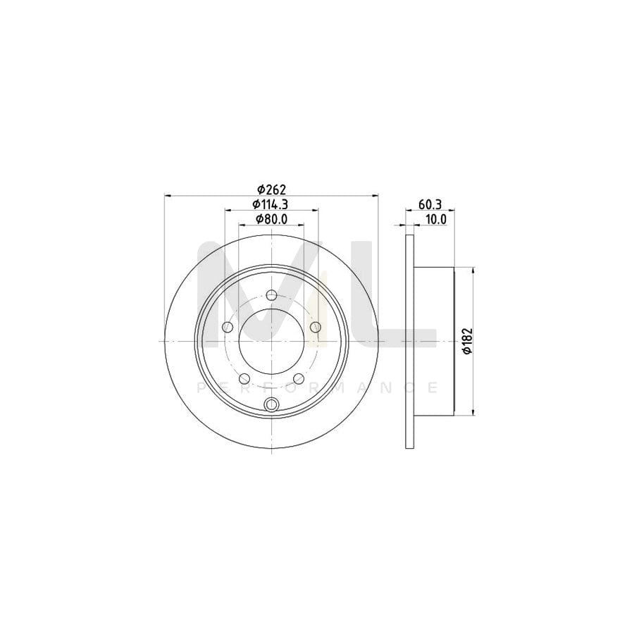 HELLA PRO 8DD 355 120-561 Brake Disc Solid, Coated, without wheel hub, without wheel studs