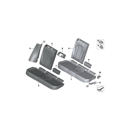 Genuine BMW 52208079547 G02 G01 Cover, Backrest, Leather, Center Lower TARTUFO (Inc. X4 M, X3 30iX & X3 18d) | ML Performance US