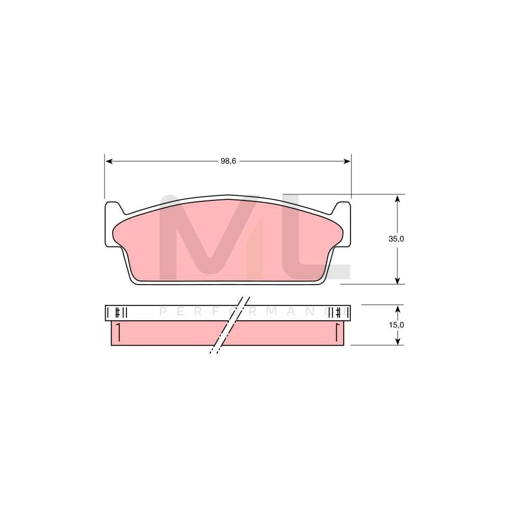 TRW Gdb1021 Brake Pad Set For Nissan 200Sx (S13) Not Prepared For Wear Indicator | ML Performance Car Parts