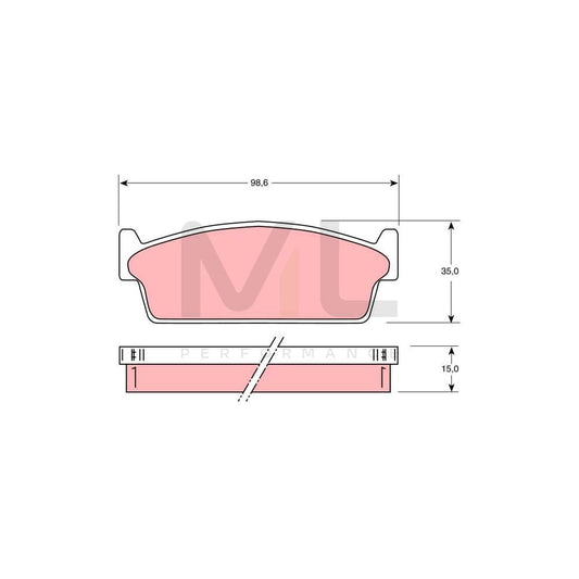 TRW Gdb1021 Brake Pad Set For Nissan 200Sx (S13) Not Prepared For Wear Indicator | ML Performance Car Parts