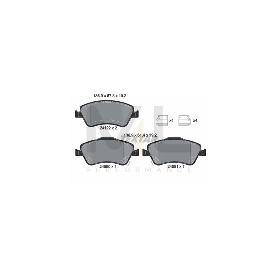 TEXTAR 2412201 Brake pad set with acoustic wear warning | ML Performance Car Parts