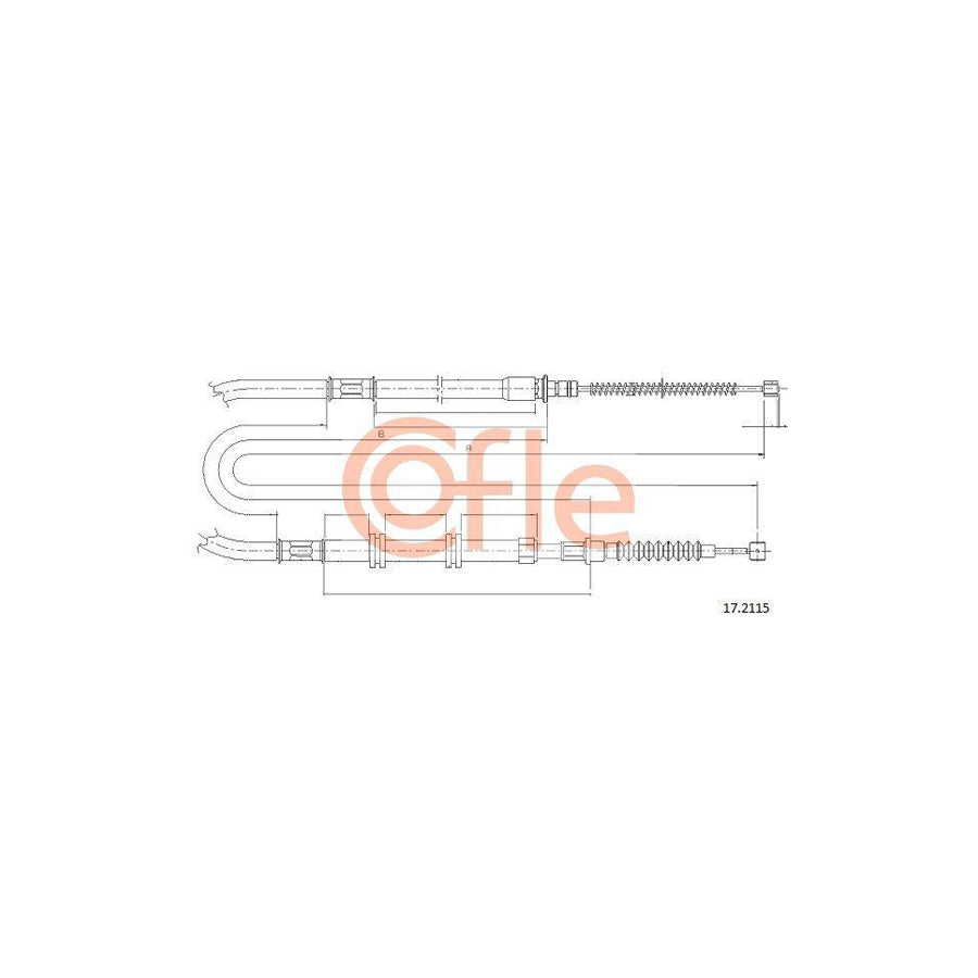 Cofle 17.2115 Hand Brake Cable for Mitsubishi Shogun Pinin (V60)