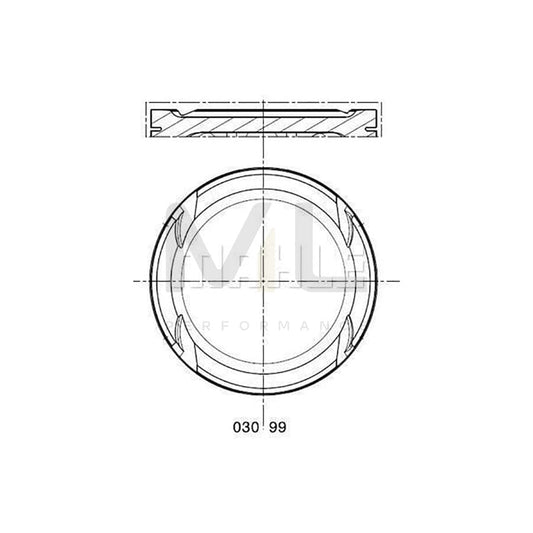 MAHLE ORIGINAL 030 99 00 Piston 76,51 mm, without cooling duct | ML Performance Car Parts