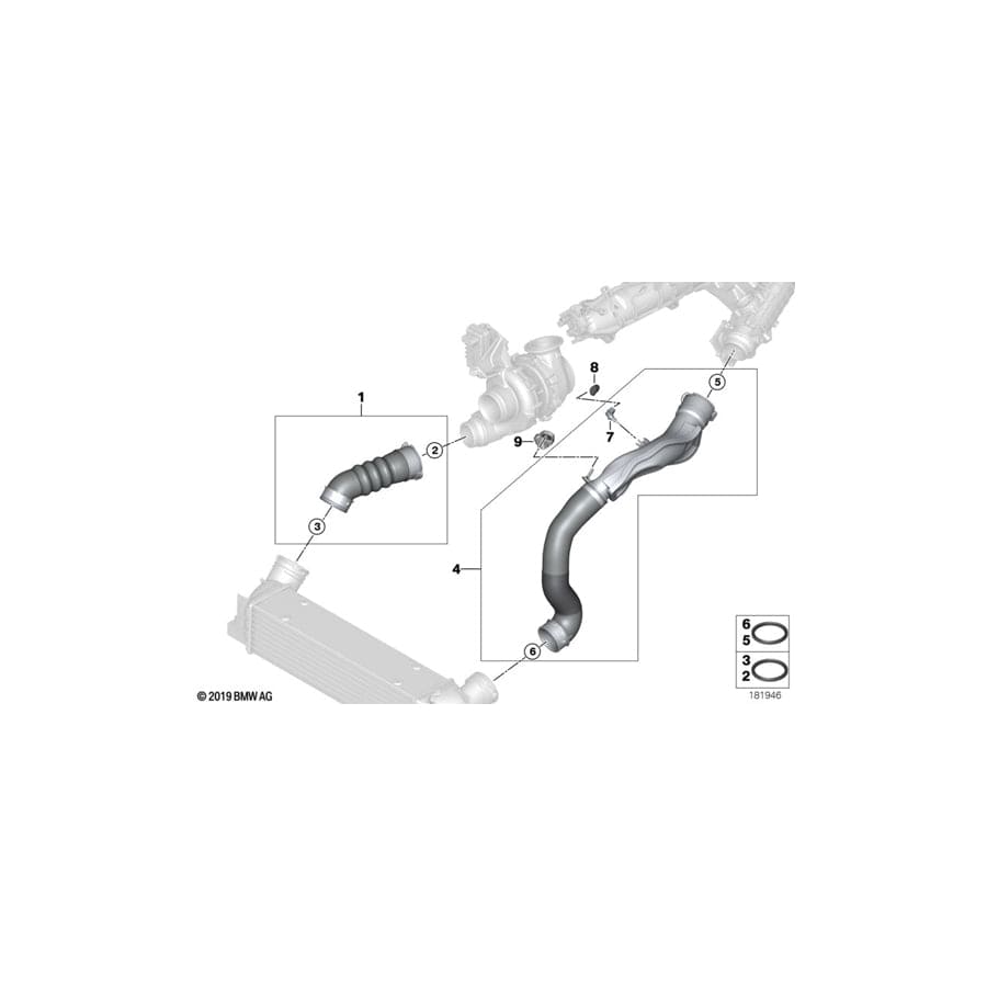 Genuine BMW 11617800143 E92 E91 Charge Air Line (Inc. 330d, 330xd & 325d) | ML Performance UK Car Parts