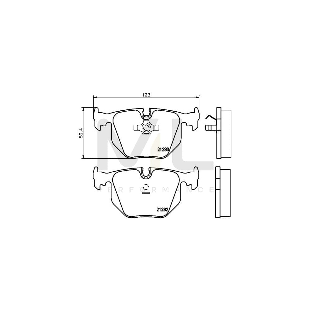 Hella 8DB 355 008-121 Brake Pad Set Prepared For Wear Indicator