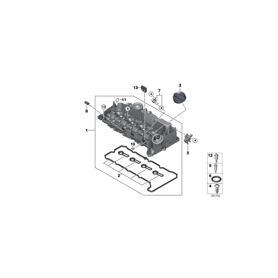 Genuine BMW 11128579961 Cylinder Head Cover (Inc. X2 18d, X2 20dX & Cooper D) | ML Performance US Car Parts