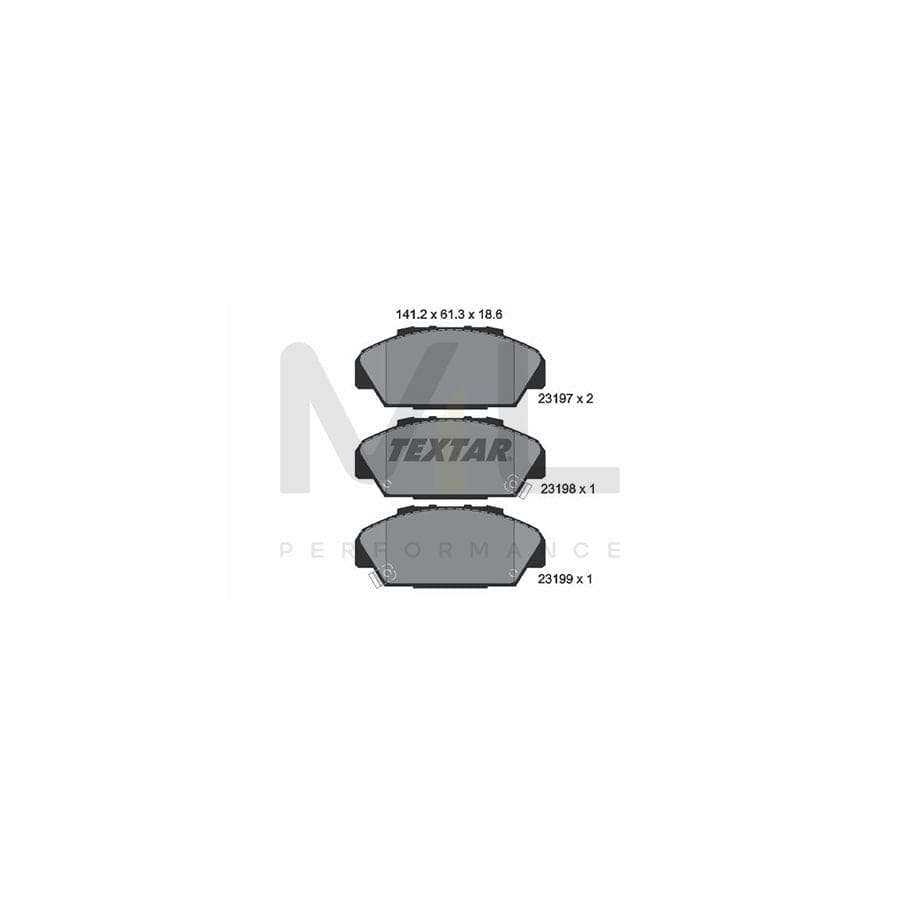 TEXTAR 2319701 Brake pad set for HONDA ACCORD with acoustic wear warning | ML Performance Car Parts
