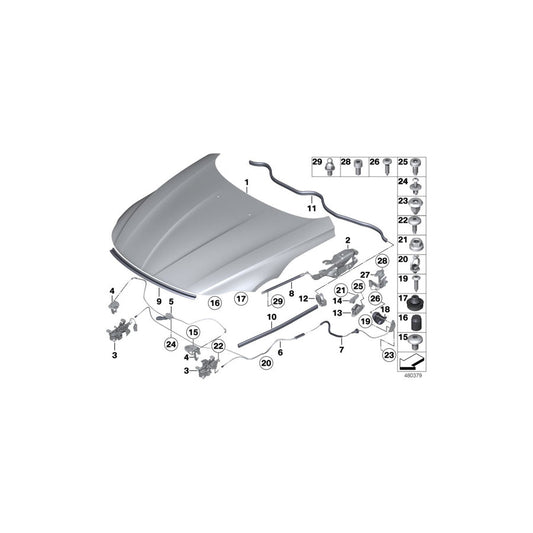 Genuine BMW 41007325859 E89 Left Engine Hood Hinge (Inc. Z4) | ML Performance US Car Parts