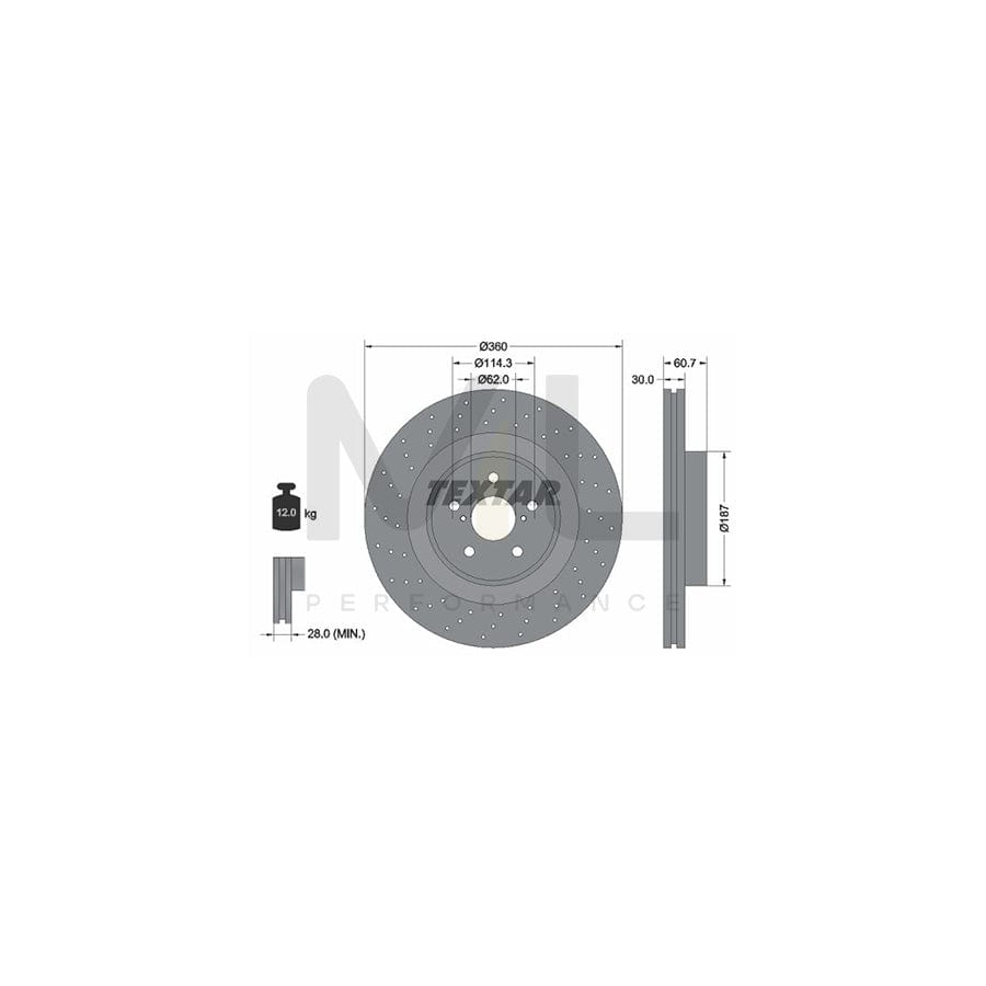 TEXTAR PRO 92199703 Brake Disc for LEXUS IS II Saloon (XE20) Internally Vented, Perforated, Coated, without wheel hub, without wheel studs | ML Performance Car Parts