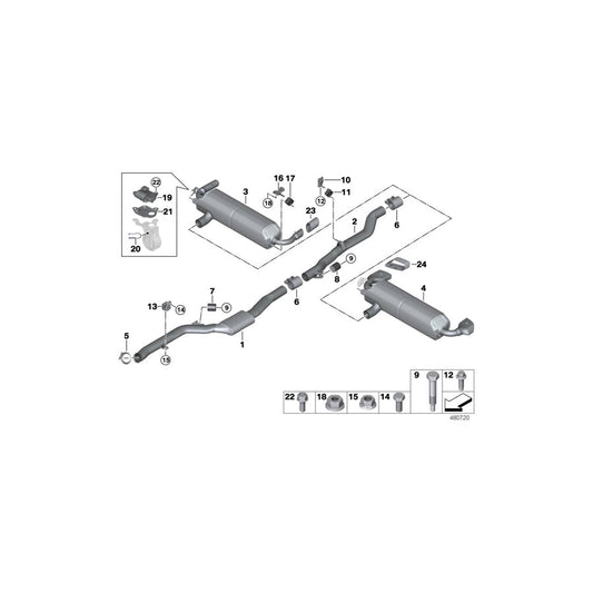 Genuine BMW 18308652317 G30 G31 Rear Muffler With Exhaust Flap (Inc. 520i, 520i 1.6 & 530iX) | ML Performance US Car Parts