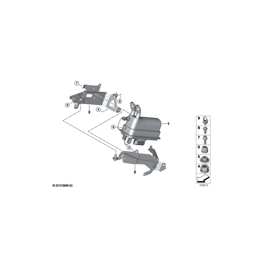 Genuine BMW 64126834025 G12 G11 Bracket For Electric Circulation Heater (Inc. 745Le, 745eX & 530e) | ML Performance US Car Parts