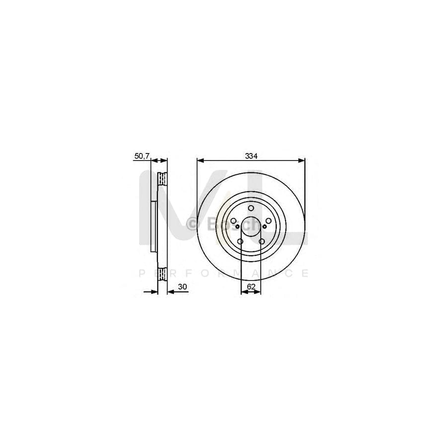 BOSCH 0 986 479 426 Brake Disc Vented, Coated | ML Performance Car Parts