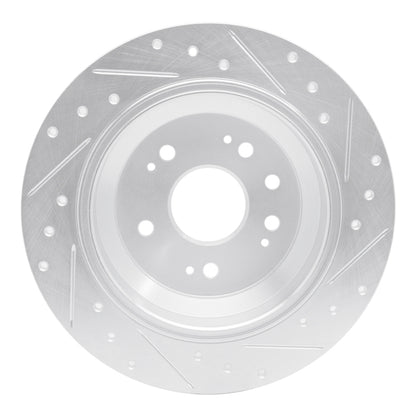 R1 Concepts R1 10-15 Honda Crosstour Rear Left Drilled & Slotted Silver Brake Rotor