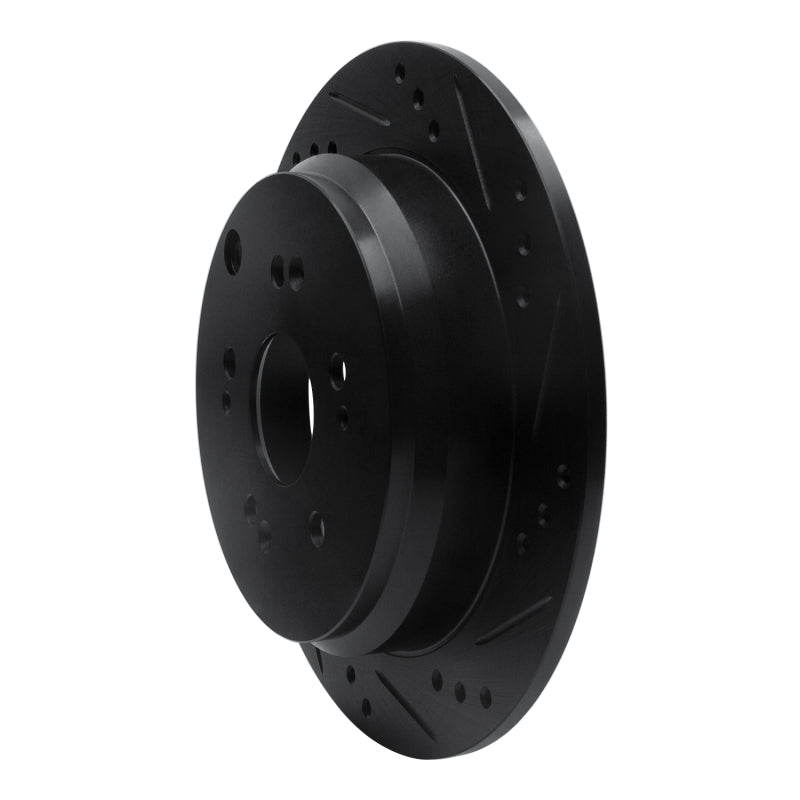 R1 Concepts R1 2005-2018 Acura RDX Rear Right Drilled & Slotted Black Brake Rotor
