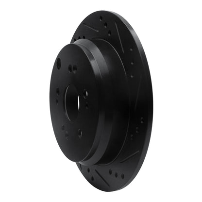 R1 Concepts R1 2005-2018 Acura RDX Rear Right Drilled & Slotted Black Brake Rotor
