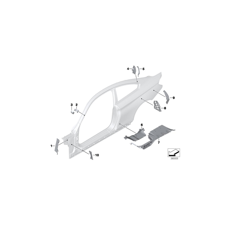 Genuine BMW 41007323207 F82 F32 Molded Part, Roof Frame, Inner Left (Inc. 440i, 418i & 420i) | ML Performance US Car Parts