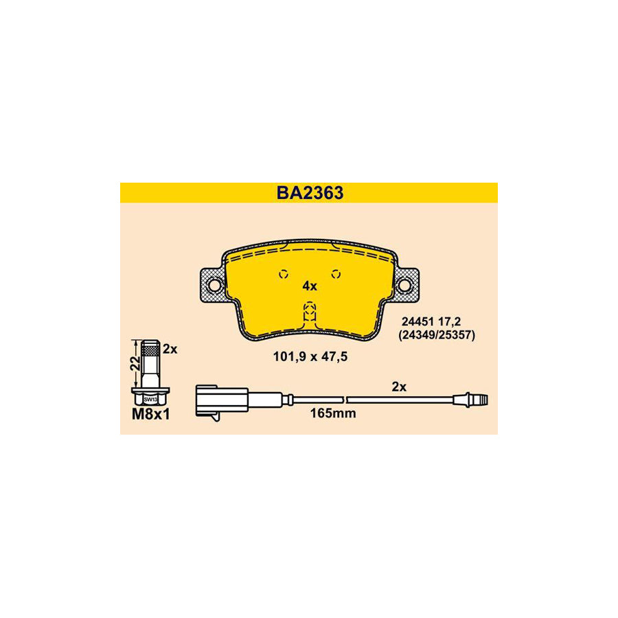 Barum Ba2363 Brake Pad Set