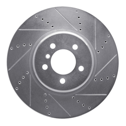 R1 Concepts R1 13-20 BMW 335I xDrive Front Right Drilled & Slotted Silver Brake Rotor