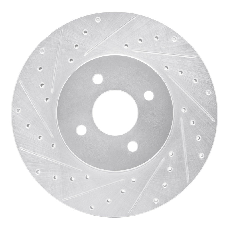 R1 Concepts R1 02-04 Ford Focus Front Left Drilled & Slotted Silver Brake Rotor