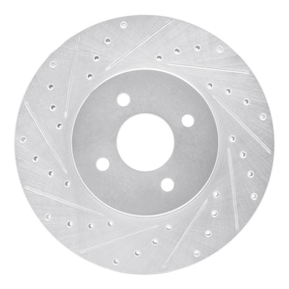 R1 Concepts R1 02-04 Ford Focus Front Left Drilled & Slotted Silver Brake Rotor