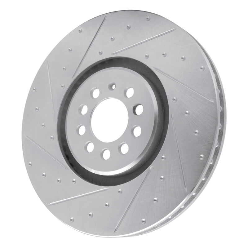 R1 Concepts R1 04-06 Audi TT Quattro Left Front Drilled & Slotted Silver Brake Rotor