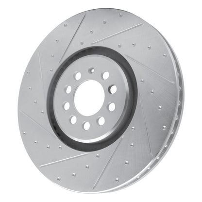 R1 Concepts R1 04-06 Audi TT Quattro Left Front Drilled & Slotted Silver Brake Rotor