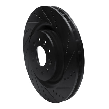 R1 Concepts R1 00-06 Jaguar XKR Front Right Drilled & Slotted Black Brake Rotor