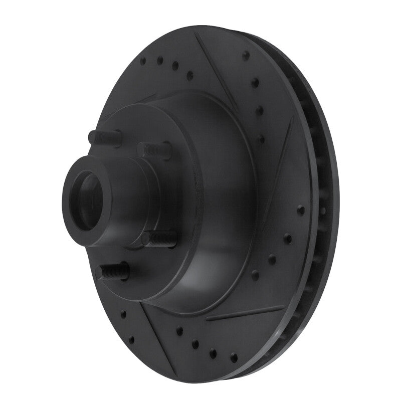 R1 Concepts R1 71-81 Chrysler New Yorker Front Right Drilled & Slotted Black Brake Rotor