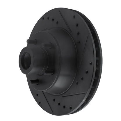 R1 Concepts R1 71-81 Chrysler New Yorker Front Right Drilled & Slotted Black Brake Rotor