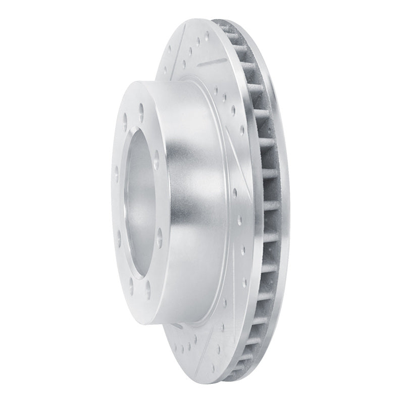 R1 Concepts R1 95-99 Ford F-350 4WD (Excl Super Duty) Front Left Drilled & Slotted Silver Brake Rotor