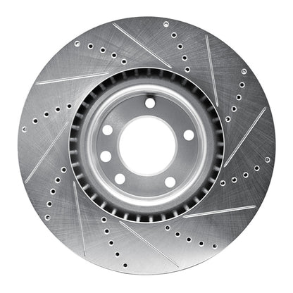 R1 Concepts R1 08-09 Porsche CAYENNE Front Left Drilled & Slotted Silver Brake Rotor