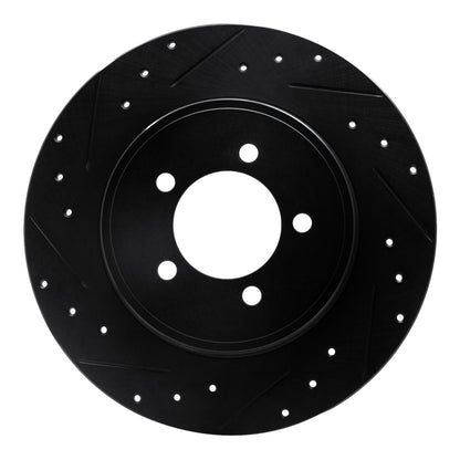 R1 Concepts R1 03-05 Lincoln AVIATOR Rear Left Drilled & Slotted Black Brake Rotor