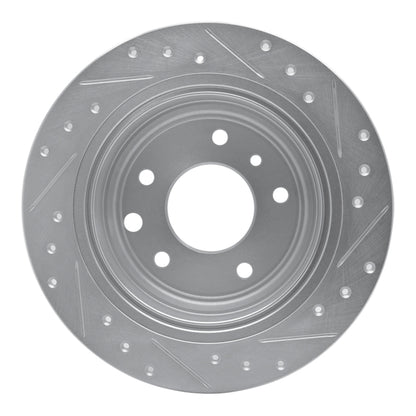 R1 Concepts R1 90-95 Jaguar XJRS Rear Left Drilled & Slotted Silver Brake Rotor