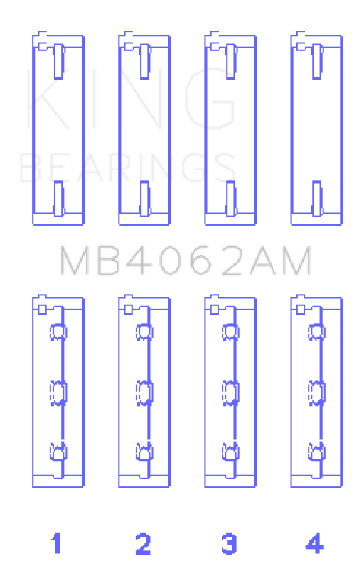 King Engine Bearings Honda/Acura C32A1/C32A6/C35A1 (Size +0.75mm) Main Bearing Set