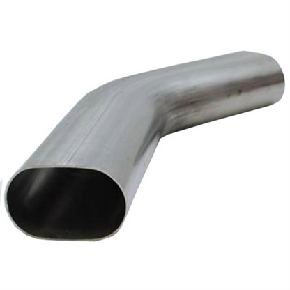 Granatelli Motor Sports Granatelli 3in Oval Stainless Steel Horizontal 45 Deg Bend 4.5in Bend Radius Tubing