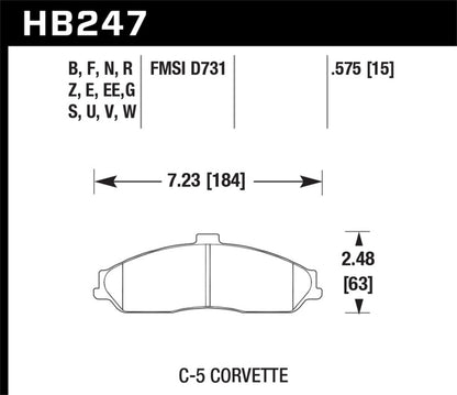 Hawk Performance Hawk 97-13 Chevy Corvette Base/Z51 DTC-50 Front Brake Pads