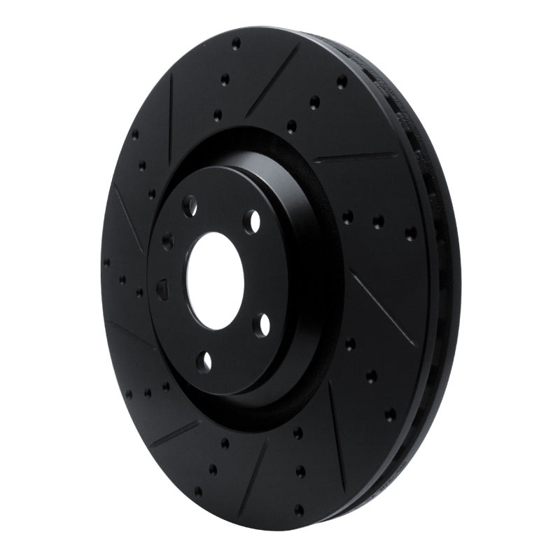 R1 Concepts R1 12-15 Audi TTS Quattro Front Left Drilled & Slotted Black Brake Rotor