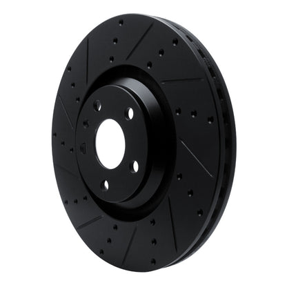 R1 Concepts R1 12-15 Audi TTS Quattro Front Left Drilled & Slotted Black Brake Rotor