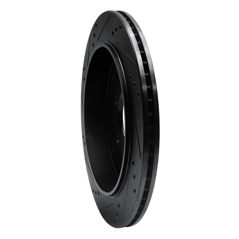R1 Concepts R1 02-06 Ford Expedition Rear Right Drilled & Slotted Black Brake Rotor