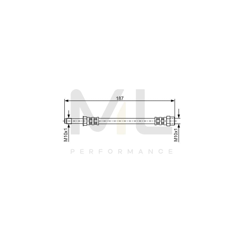 BOSCH 1 987 476 715 Brake Hose 143mm, M10x1 | ML Performance Car Parts