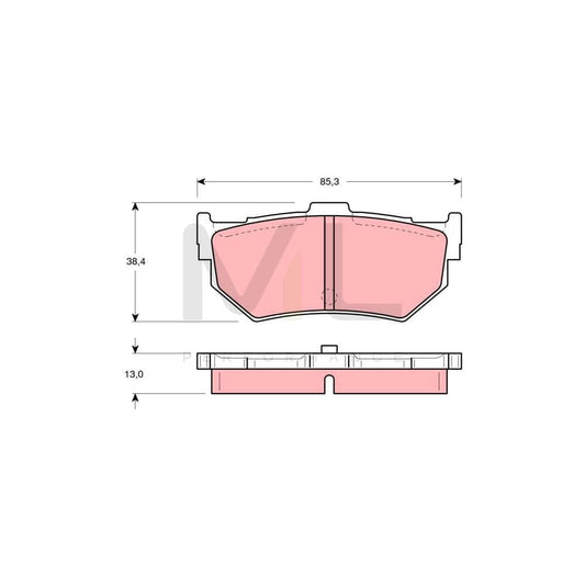 TRW Gdb372 Brake Pad Set Not Prepared For Wear Indicator | ML Performance Car Parts