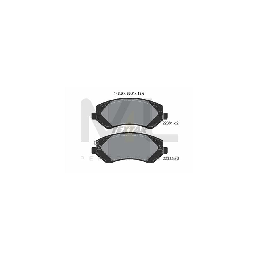 TEXTAR 2238101 Brake pad set with acoustic wear warning | ML Performance Car Parts