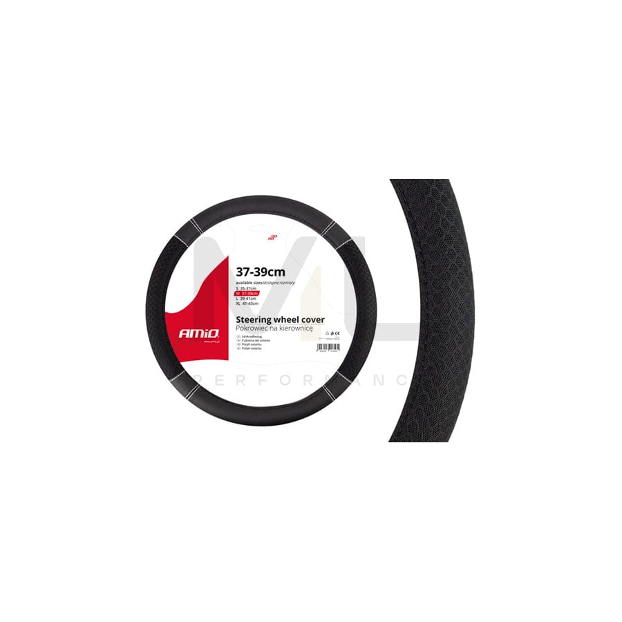 AMiO SWC-20 01697 Steering wheel cover Black, Ø: 37-39cm, Leatherette
