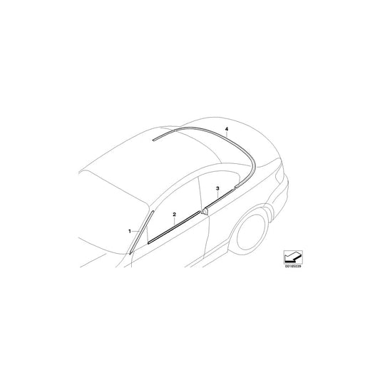 Genuine BMW 51177182257 E88 Molding, Folding Top Lid ALU MATT (Inc. 118d, 120i & 125i) | ML Performance US Car Parts