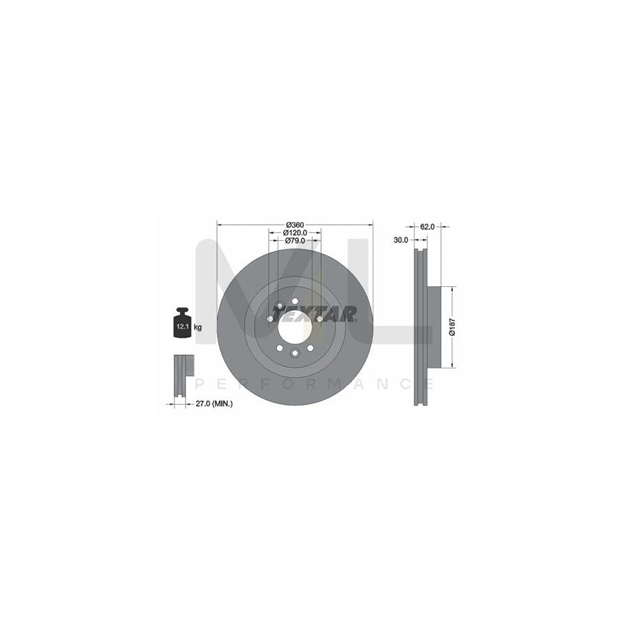 TEXTAR PRO+ 92283205 Brake Disc Internally Vented, Coated, High-carbon, without wheel hub, without wheel studs | ML Performance Car Parts