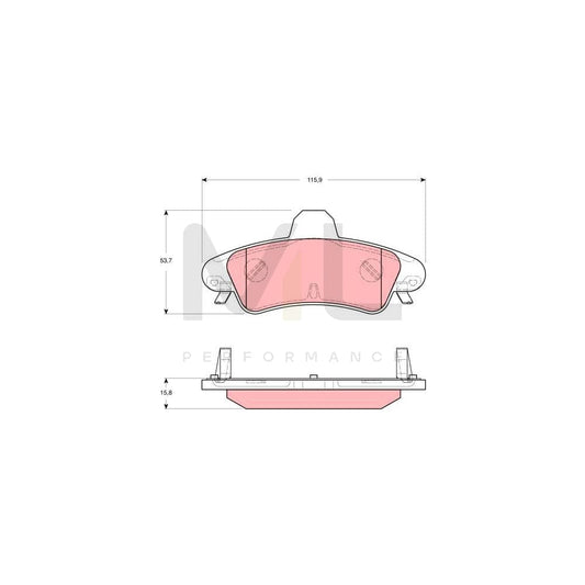 TRW Gdb1580 Brake Pad Set With Acoustic Wear Warning | ML Performance Car Parts