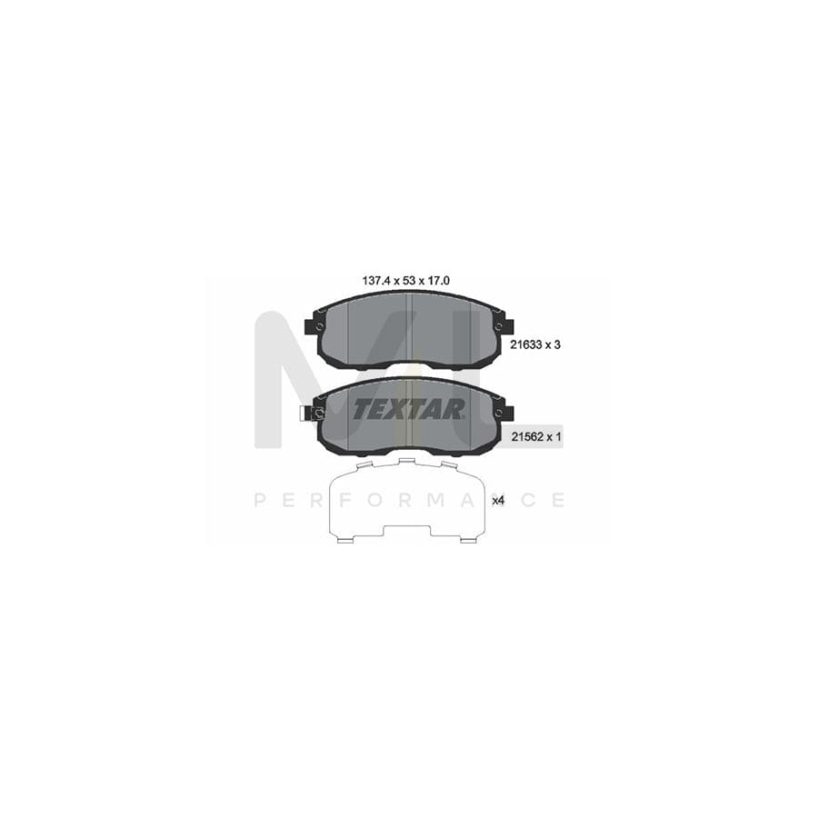 TEXTAR 2163301 Brake pad set with acoustic wear warning | ML Performance Car Parts