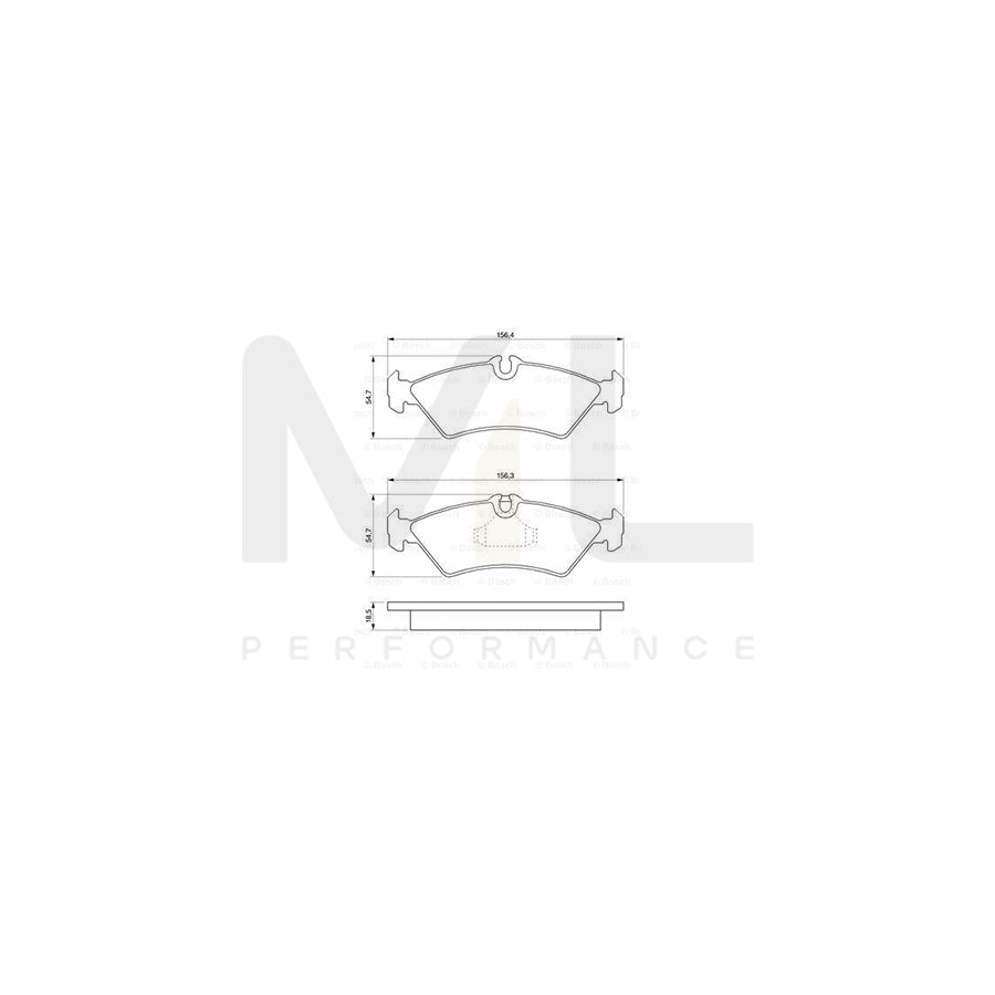 Bosch 0986424219 Brake Pad Set With Anti-Squeak Plate, With Mounting Manual BP102 | ML Performance Car Parts